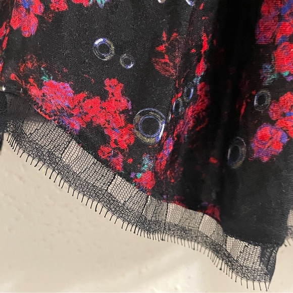 Iro Paris Dasher Lace Trim Floral Bubble Racerback Tank Top - Size 34 - Picture 10 of 12